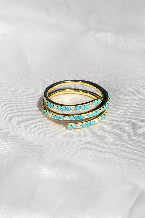 TURQUOISE SPIRAL RING: 7