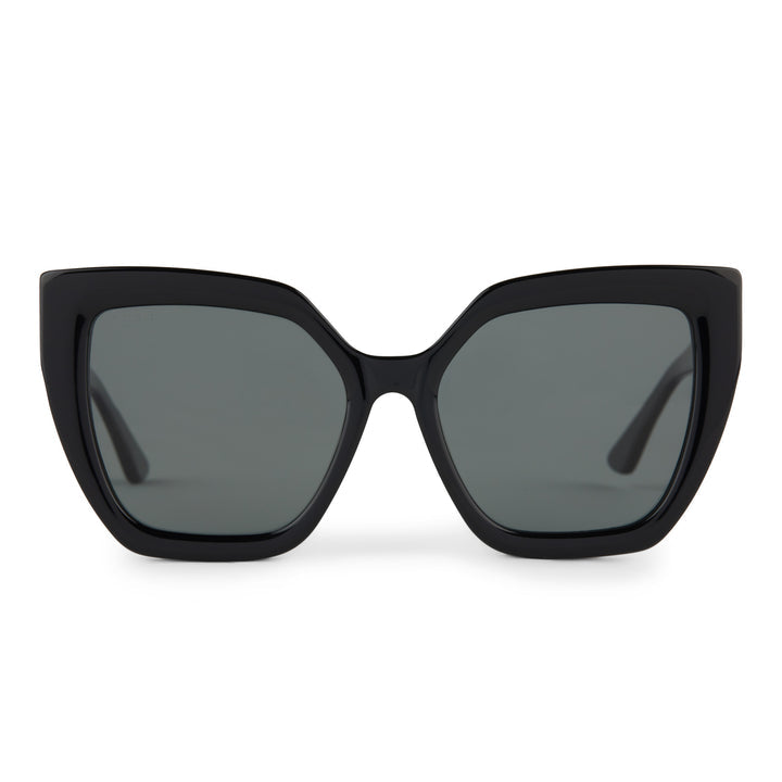 Diff Zoe 55mm Square Polarized Sunglasses Black / Grey