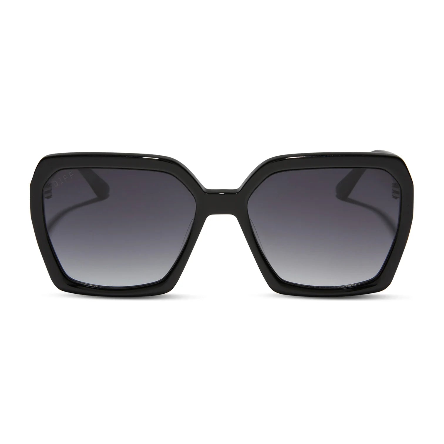 Diff Eyewear Black Sunglasses DIFF Eyewear Avril Sunglasses: Black & Grey Polarized – Bliss main image 3