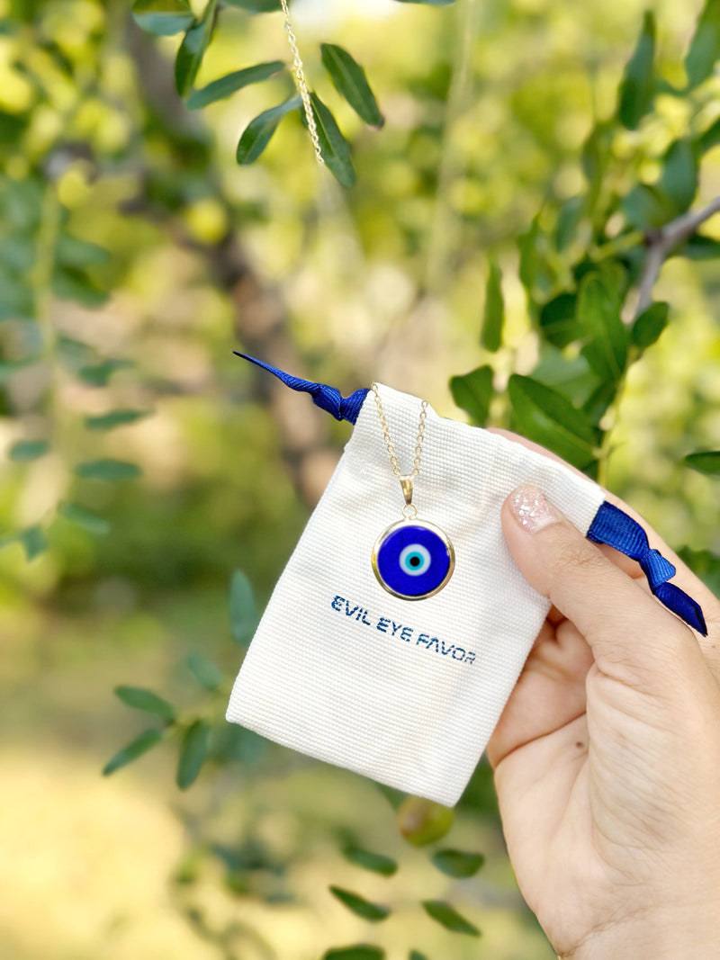 Blue Evil Eye Murano Glass Necklace, Christmas Gift Idea