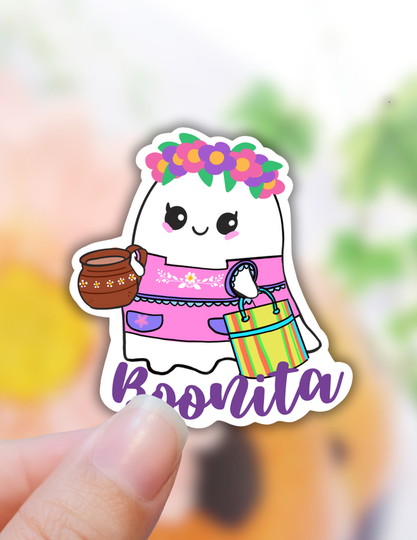 Boonita halloween sticker,ghost decal,latinx sticker