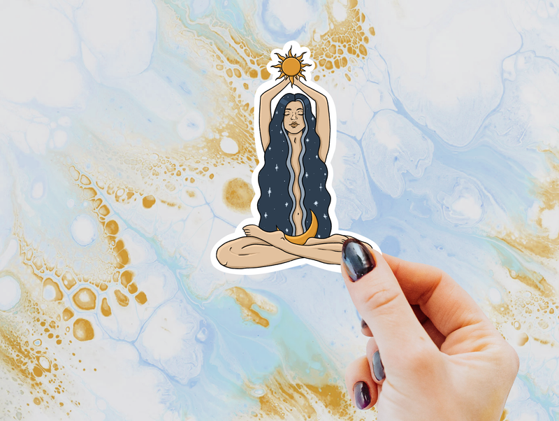 Sun/Moon Witch Sticker - light skin tone