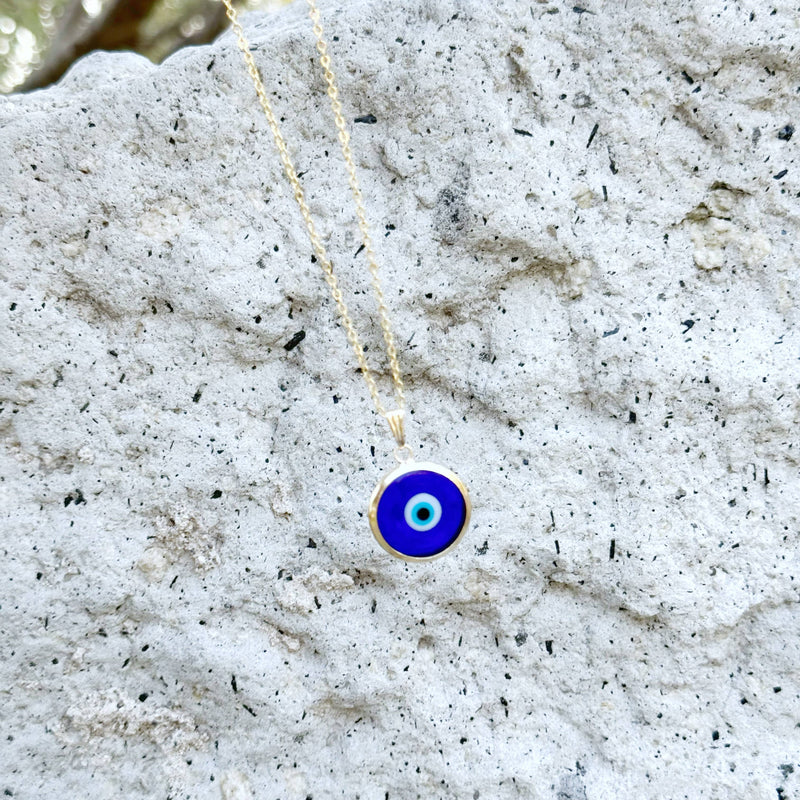Blue Evil Eye Murano Glass Necklace, Christmas Gift Idea