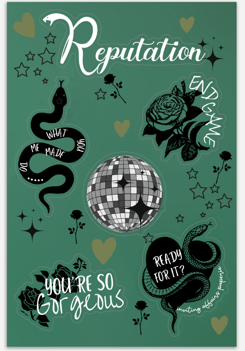 Reputation Ink Logo Reputation Sticker Sheet (Taylor Swift) – Mi Vida Uvalde