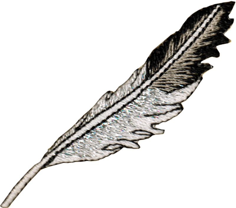 Patch - Feather - Black And Silver