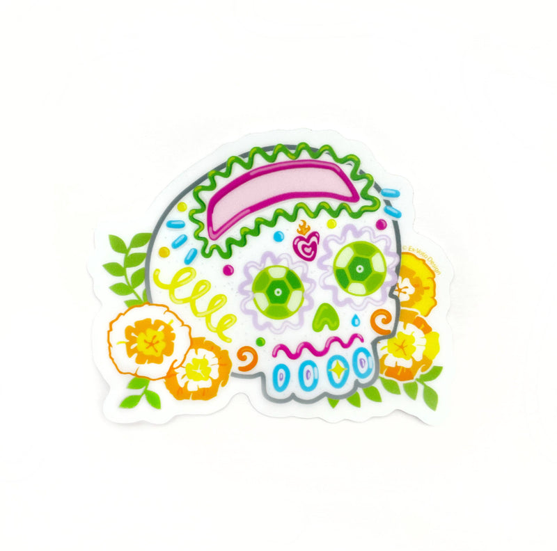 SUGAR SKULL Glow in the dark sticker