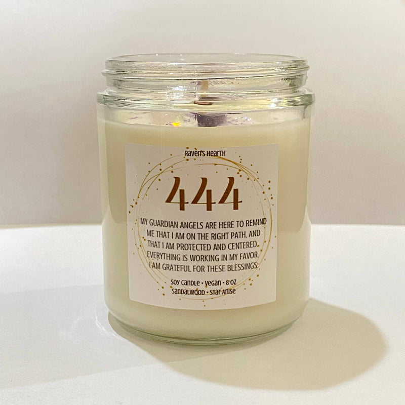 444 Candle
Protection — Angel Numbers
Sandalwood Scent