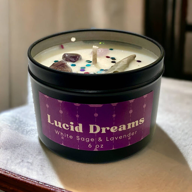 Lucid Dreams Soy Candle
White Sage & Lavender Scent
6 oz