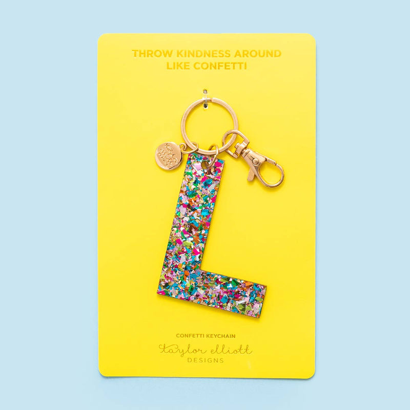 Keychains - Letters A-Z - Colorful Confetti - Each: N