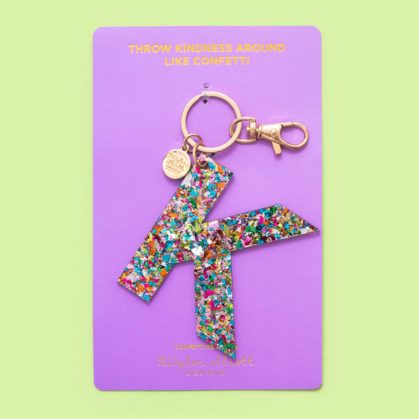 Keychains - Letters A-Z - Colorful Confetti - Each: K