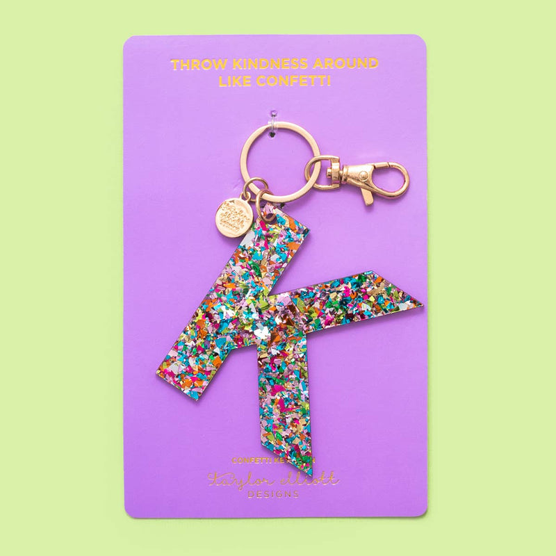 Keychains - Letters A-Z - Colorful Confetti - Each: S