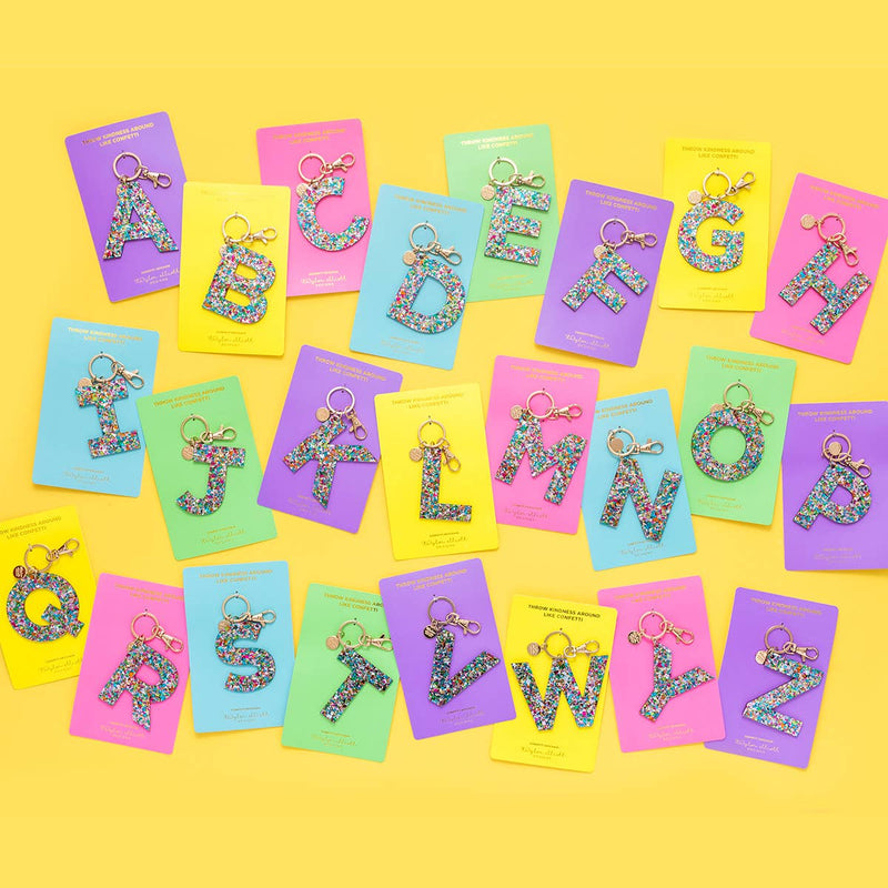 Keychains - Letters A-Z - Colorful Confetti - Each: I