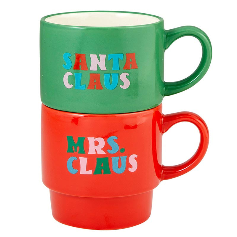 STACKING MUGS SET-MRS/SANTAS