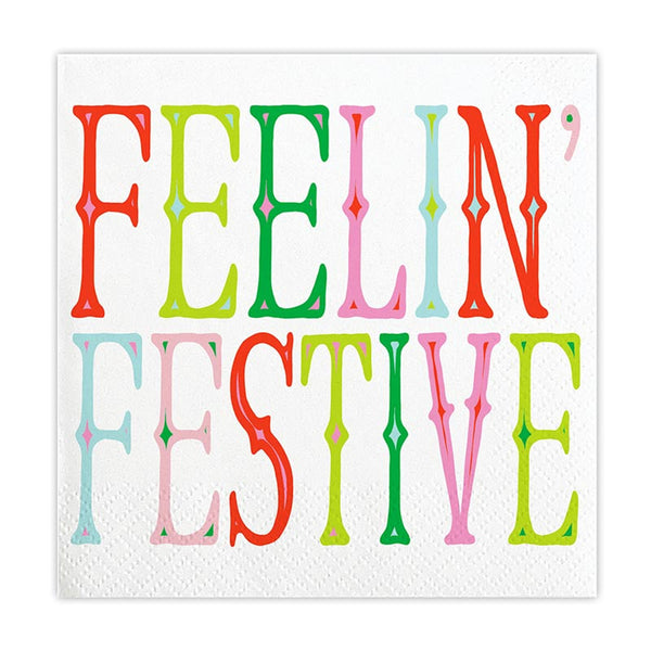 5IN BEVERAGE NAPKINS-FEELIN FESTIVE