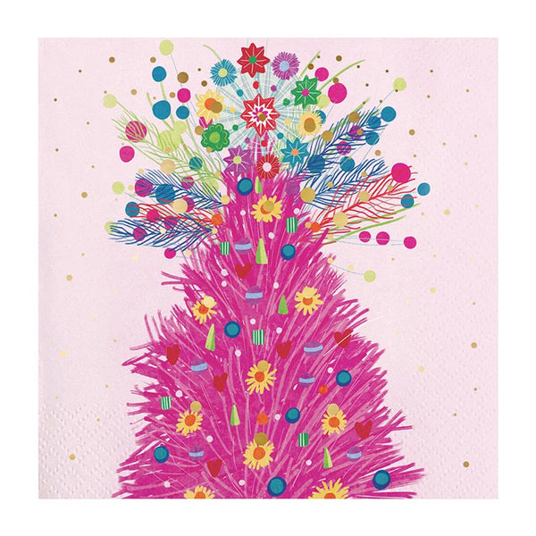 FOIL NAPKINS - TREE COLORFUL