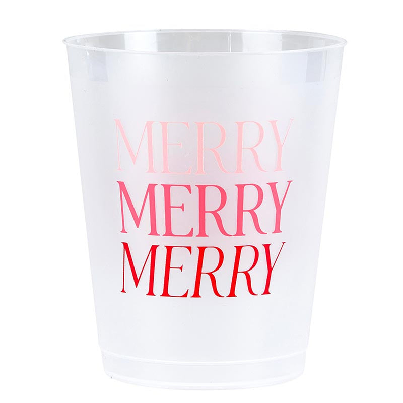 16OZ PARTY CUPS - MERRY MERRY MERRY 8CT