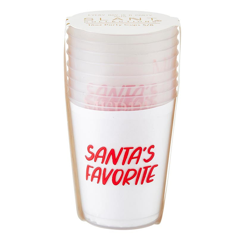 16OZ PARTY CUPS - SANTAS FAVORITE 8CT