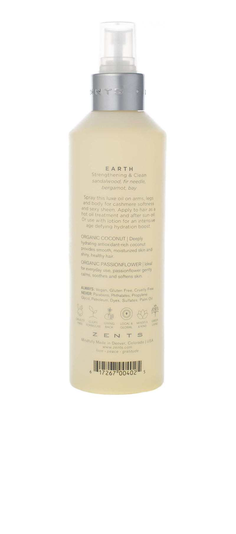 Earth, ZENTS Luminous & Moisturizing Cashmere Body Oil