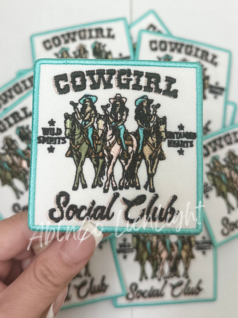 Cowgirl social club trucker hat patches embroidery patch