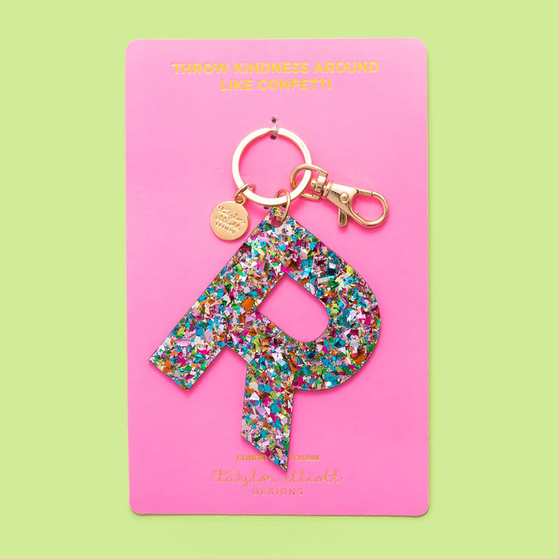 Keychains - Letters A-Z - Colorful Confetti - Each: N