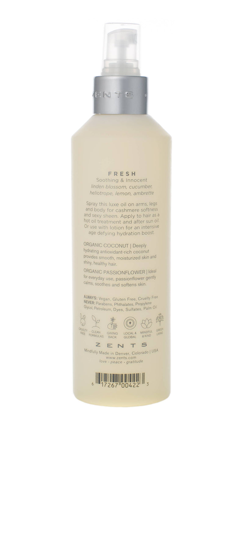 Fresh, ZENTS Luminous & Moisturizing Cashmere Body Oil