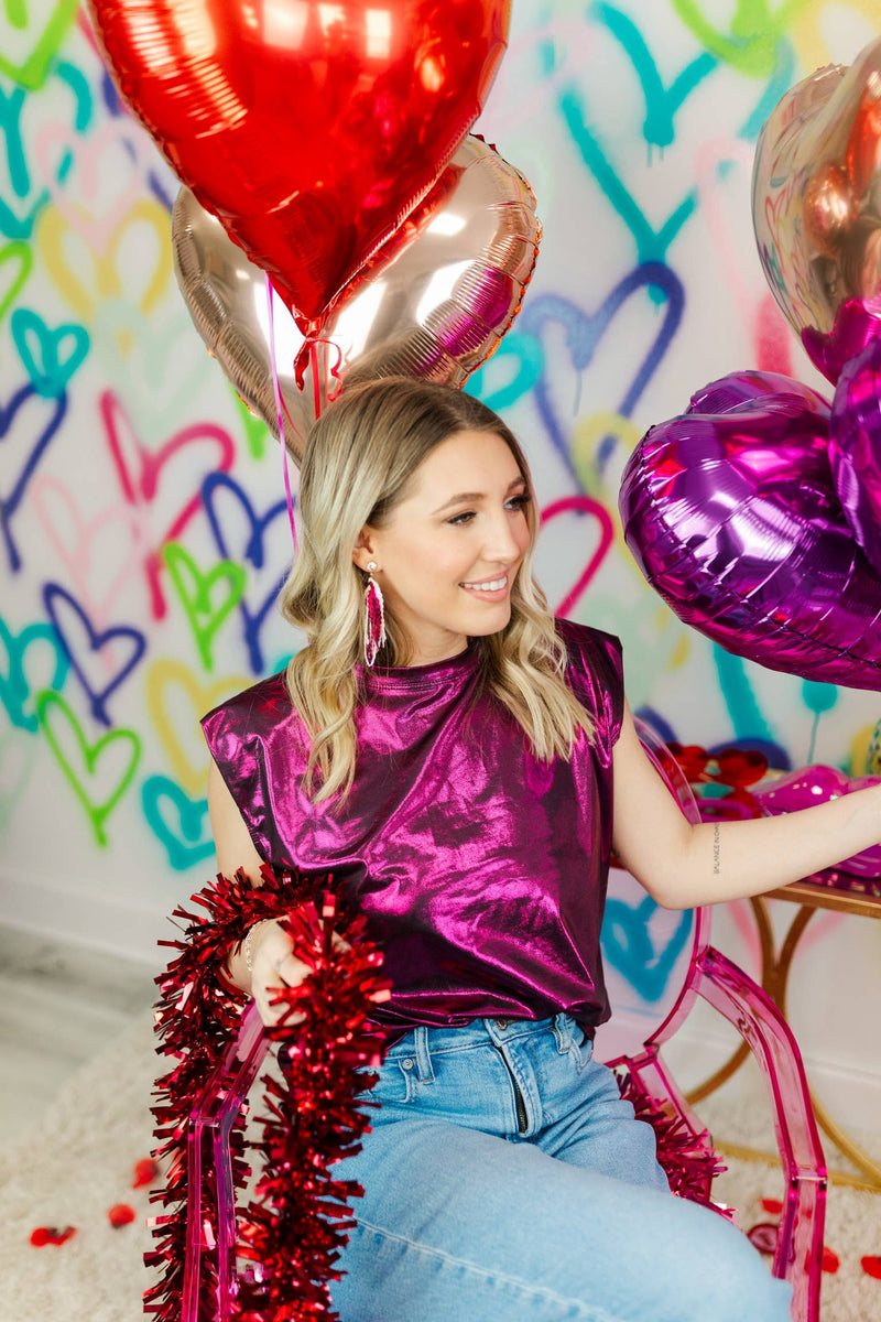 Valentine Sequin Tassels: Neon Pink