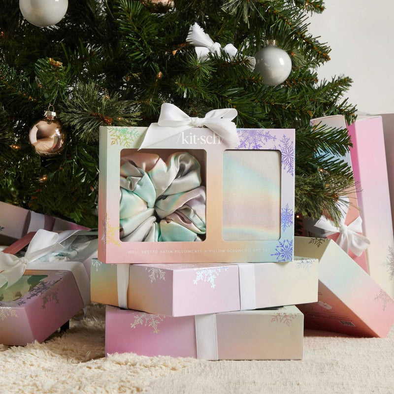 Well Rested Satin Pillowcase and Pillow Scrunchie 2pc - Aura