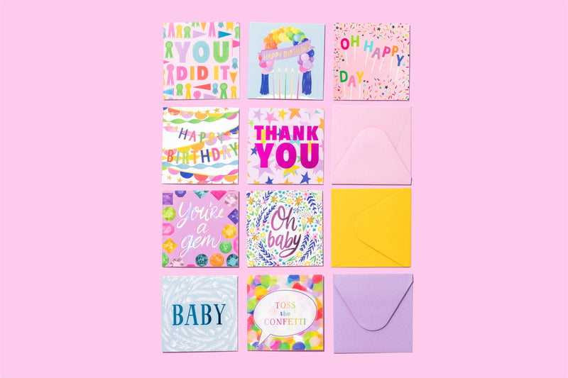 Gift Enclosure Card - "Happy Birthday" - Streamers