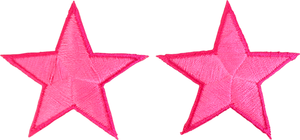 Patch - Star - 1.75 Inch - Pink - Set Of Two