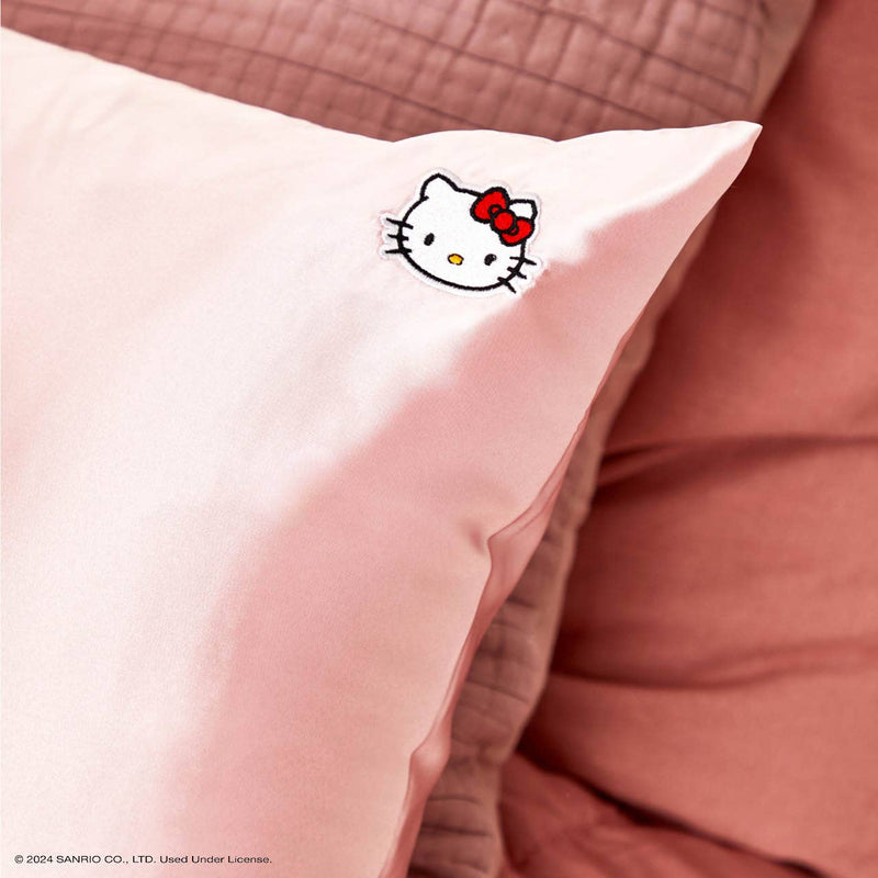 Hello Kitty x Kitsch Pillowcase King - Solid Pink Kitty Face