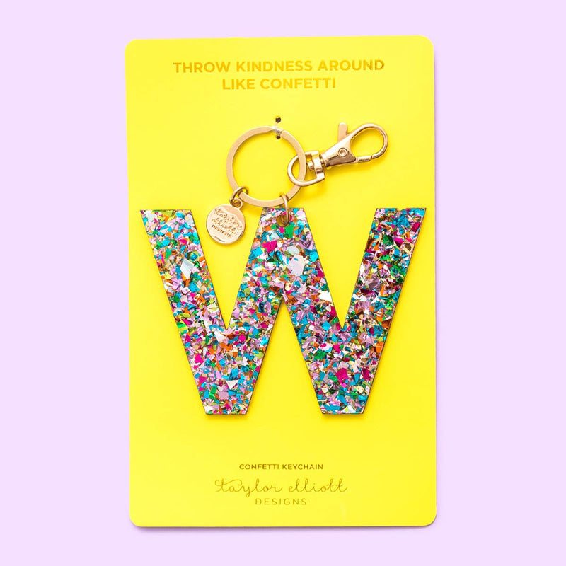 Keychains - Letters A-Z - Colorful Confetti - Each: M