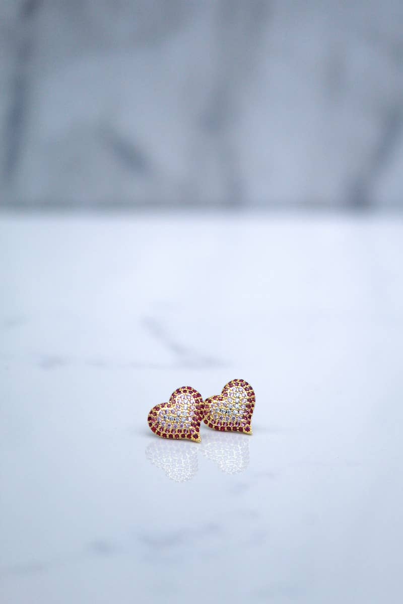 QUEEN OF HEARTS STUDS- PINK