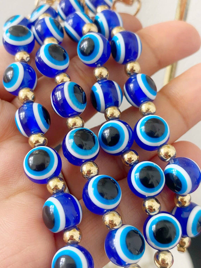 Evil Eye Beaded Swivel Keychain Clip