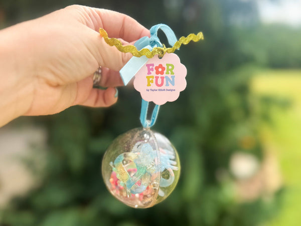 FOR FUN - Ornament w/ 3-Mini Claw Hair Clips - Asst Colors