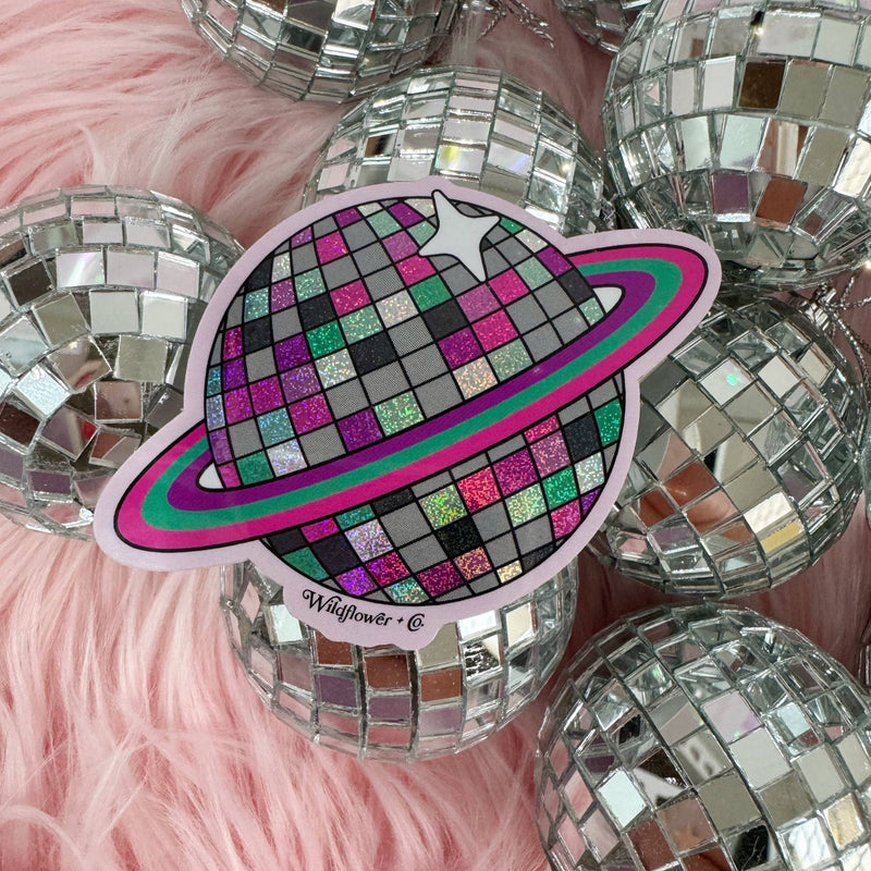 Planet Disco Glitter Sticker