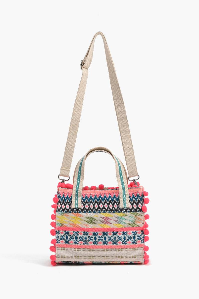 Butterfly Embellished Handheld Tote with Crossbody Straps