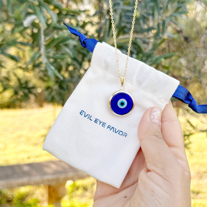Blue Evil Eye Murano Glass Necklace, Christmas Gift Idea