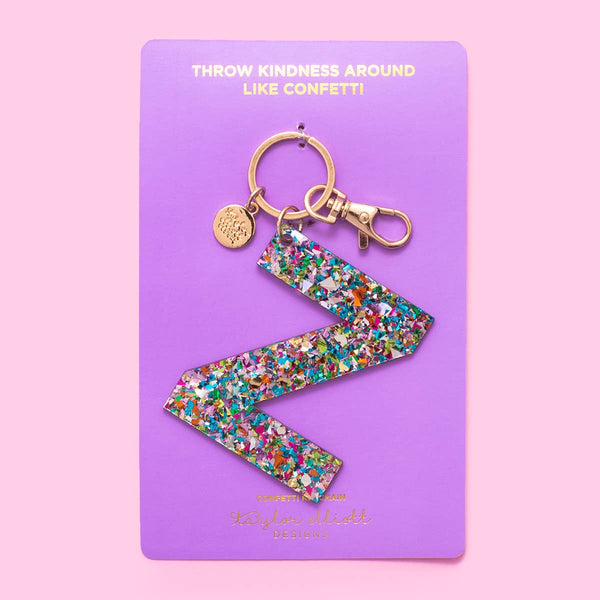 Keychains - Letters A-Z - Colorful Confetti - Each: Z