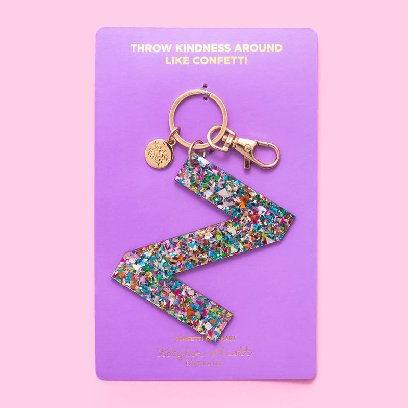 Keychains - Letters A-Z - Colorful Confetti - Each: A