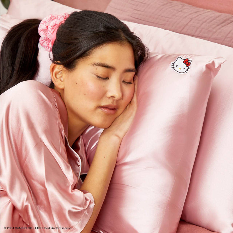 Hello Kitty x Kitsch Pillowcase King - Solid Pink Kitty Face