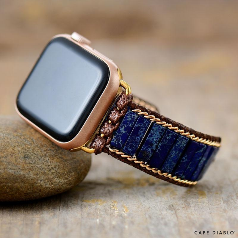 Tranquil Aura Lapis Lazuli Western Apple Watch Strap