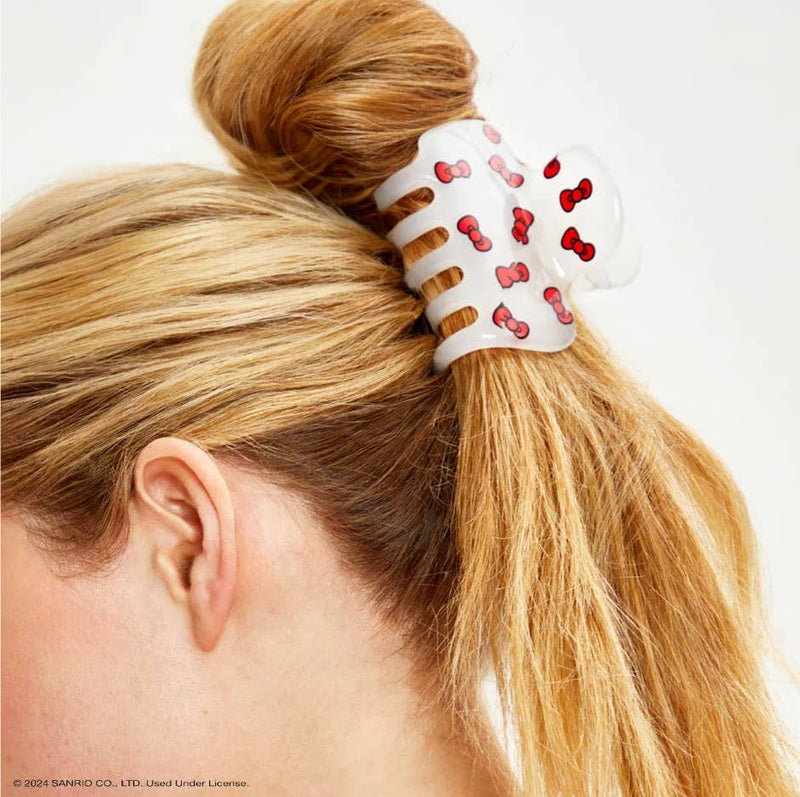 Hello Kitty x Kitsch Recycled Puffy Claw Clip- Kitty Bows