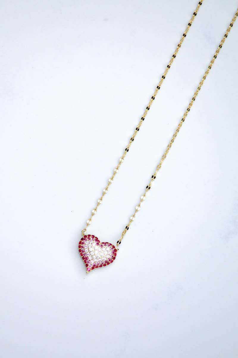 QUEEN OF HEARTS NECKLACE- PINK