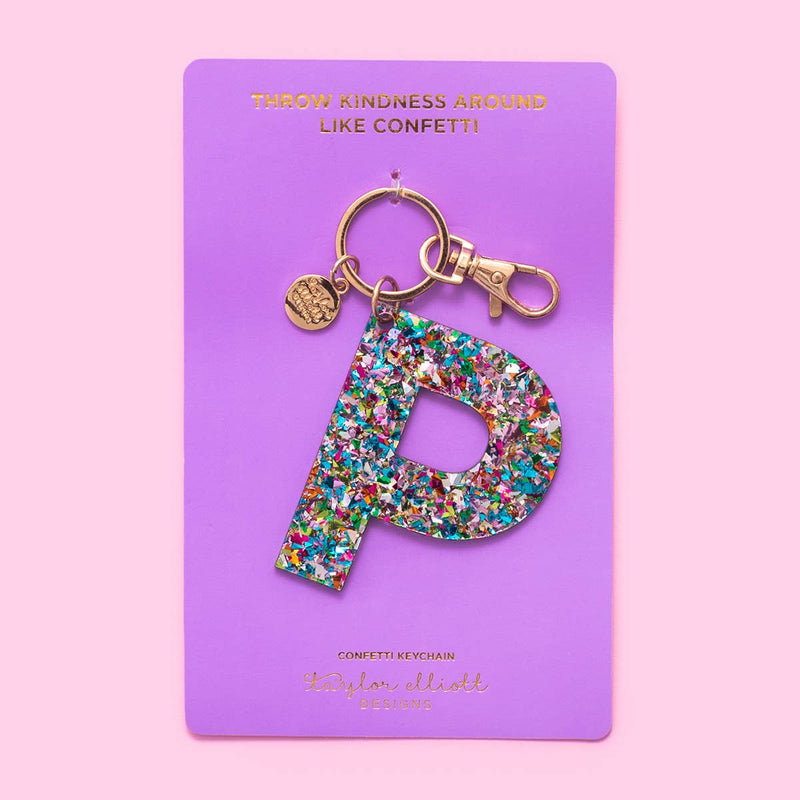 Keychains - Letters A-Z - Colorful Confetti - Each: B