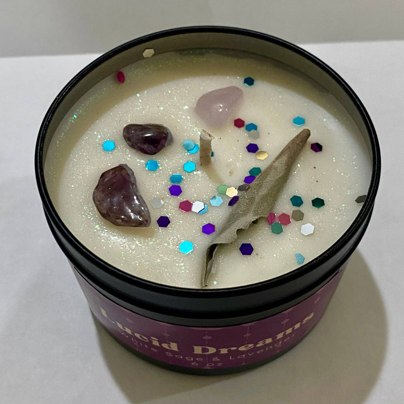 Lucid Dreams Soy Candle
White Sage & Lavender Scent
6 oz