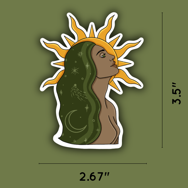 Sun Goddess Sticker - dark skin tone