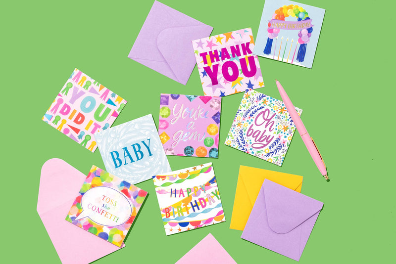 Gift Enclosure Card - "Happy Birthday" - Streamers