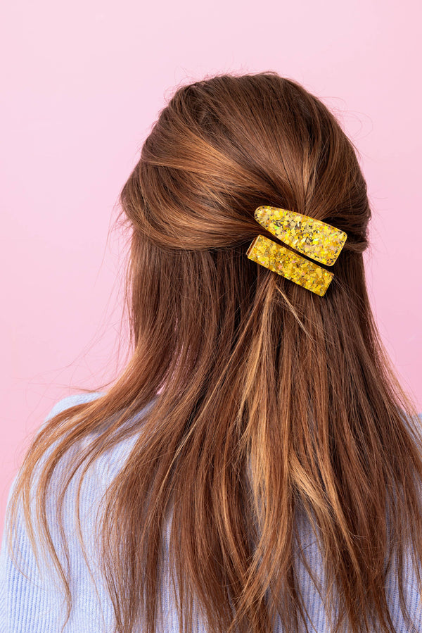 Hair Clip Set - Gold Confetti