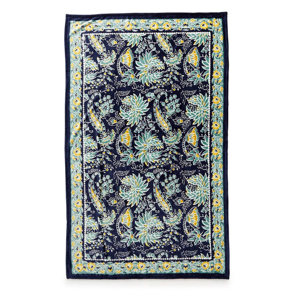 Plush Throw Blanket : Gemstone Paisley Aqua