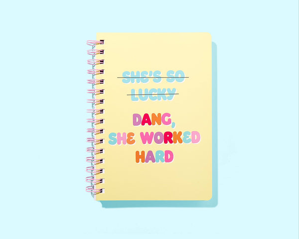 Spiral Notebook - "...She Worked Hard" - Katie - 200 Pages